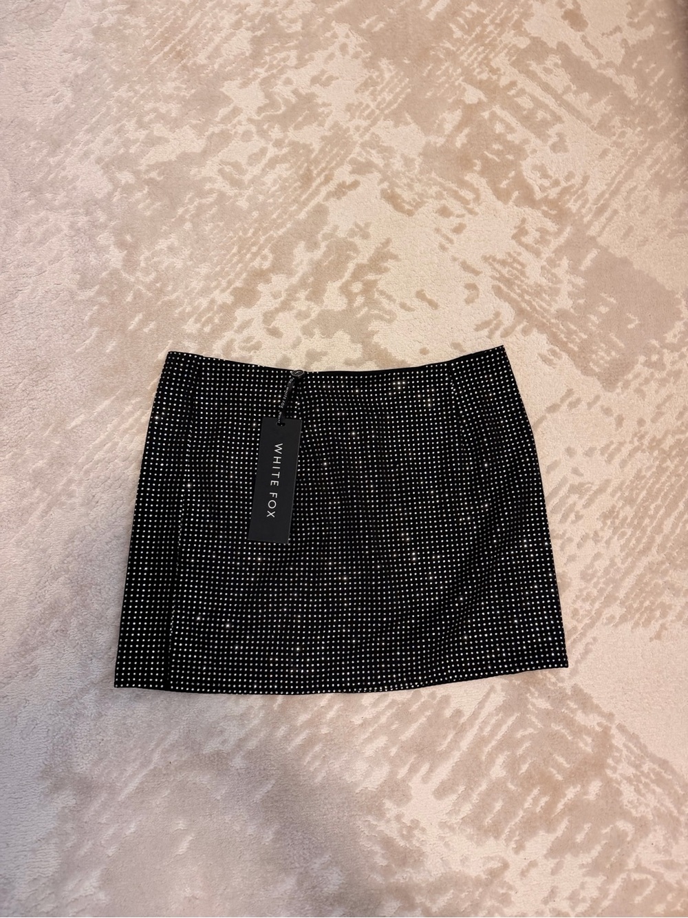 White Fox Boutique Black Mini Skirt with Silver Studs